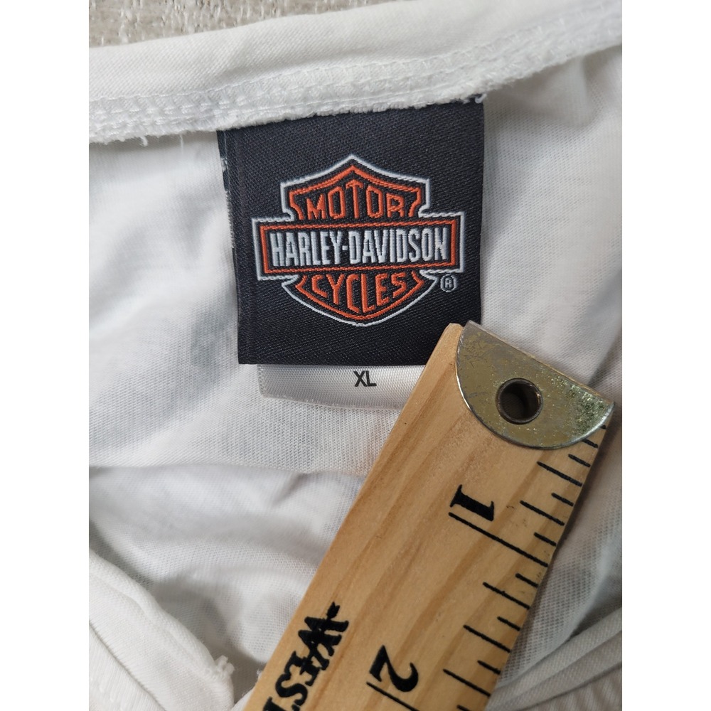 Harley-Davidson Graphic Shirt Women XL White V-Neck Short Sleeve‎ Tifton Georgia - Picture 3 of 9